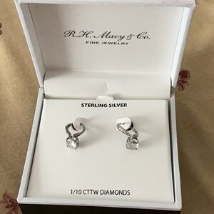 Sterling Silver Earrings with Diamonds